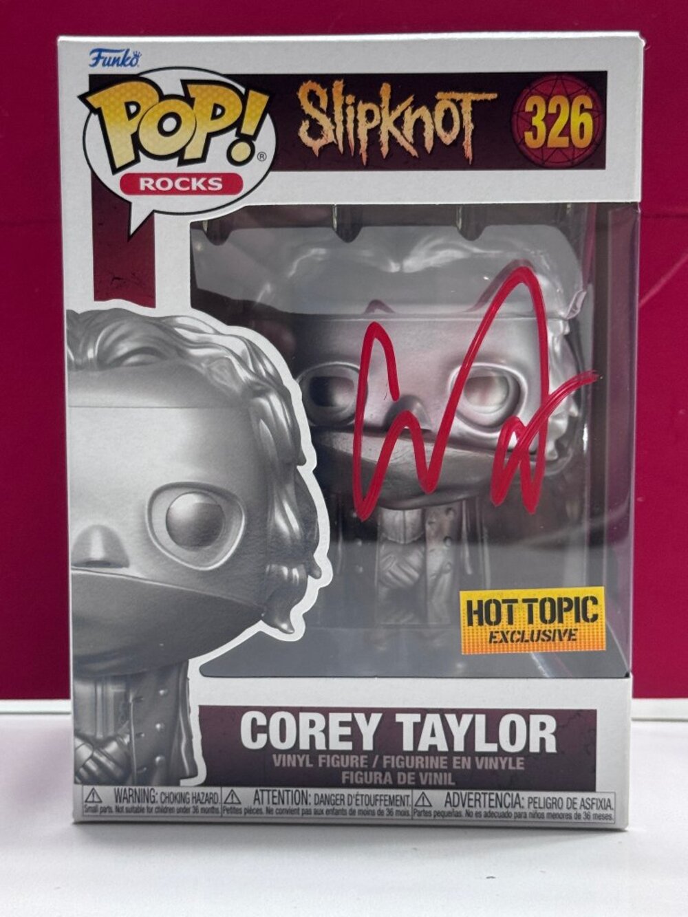 FUNKO POP! Slipknot COREY TAYLOR #326 Signed by Corey Taylor RARE COA AUTHENTIC